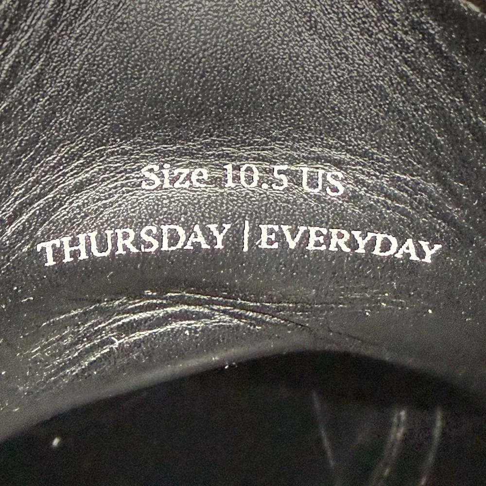 Thursday Boots Captain Cap Toe Leather Mens 10.5 Black Business Casual Modern